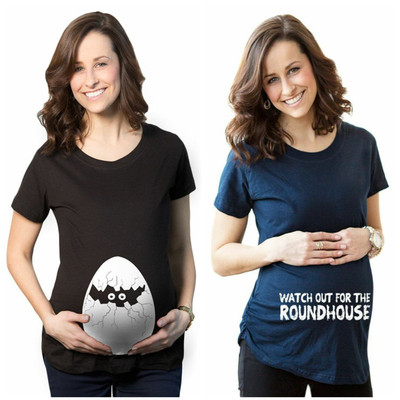 Ежедневна интересна тениска за бременни жени 