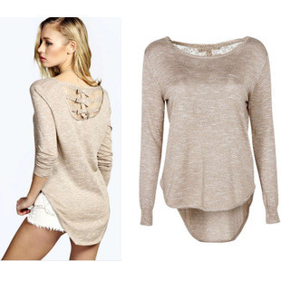 Γυναικεία μπλούζα  με ενδιαφέρουσα πλάτη και ασύμμετρο μήκος