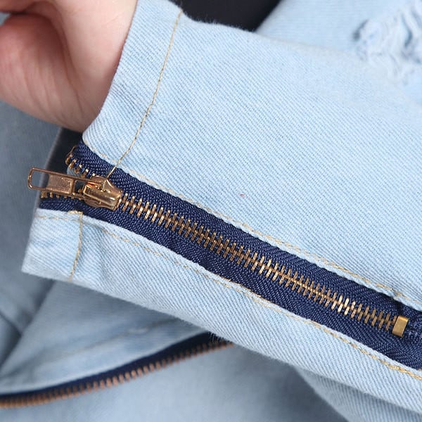 Модерно есенно яке за дамите в син цвят