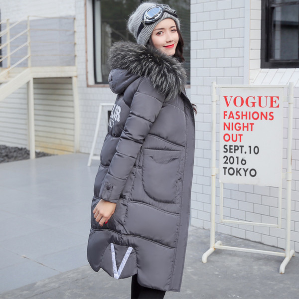 Дълго зимно дамско яке с качулка и пух и дълбоки джобове в различни цветове