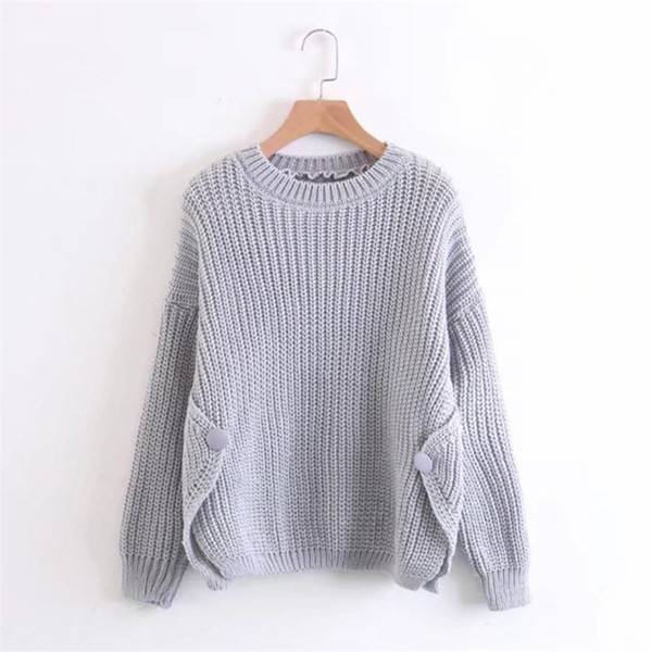 Γυναικείο μάλλινο πουλόβερ με σχήματος Ο κολάρο - 4 χρώματα