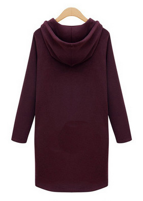 Уникален long суичер с дълъг ръкав,качулка и висящи връзки - 3 цвята