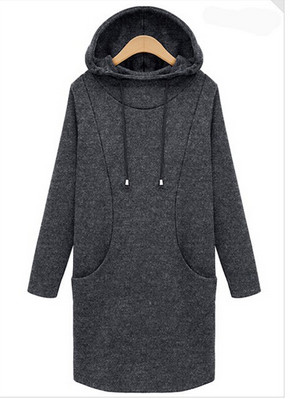 Уникален long суичер с дълъг ръкав,качулка и висящи връзки - 3 цвята