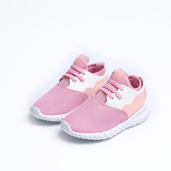 Αθλητικά παιδικά παπούτσια για κορίτσια σε λευκό και ροζ χρώμα, κατάλληλα για τη καθημερινή ζωή