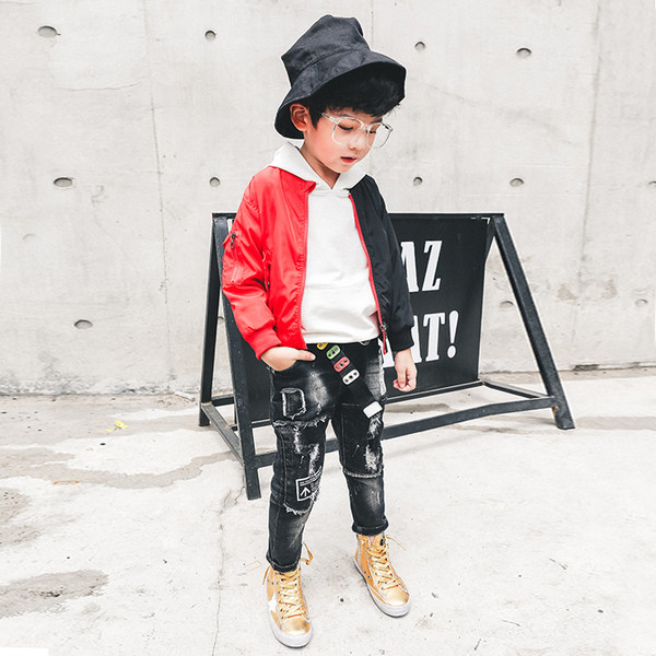 Стилно есенно яке за момчета в цветен модел в два цвята