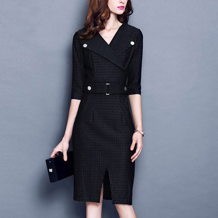 Κομψό ανοιξιάτικο γυναικείο φόρεμα  με V-neck σε 3 χρώματα