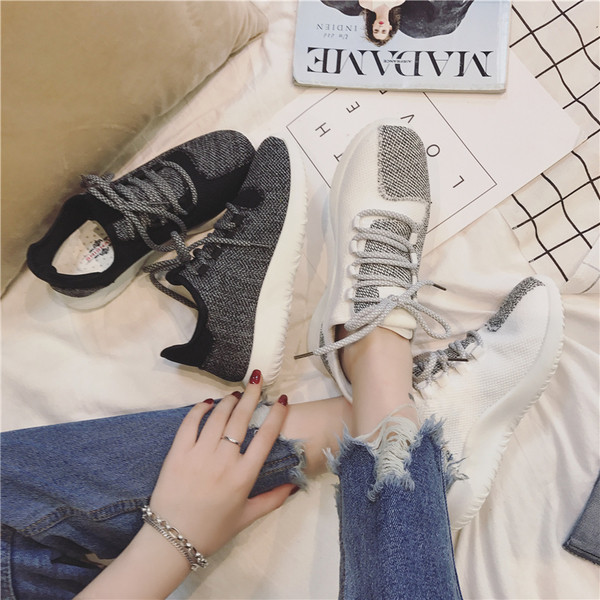 Красиви спортни маратонки за дамите в черен, сив и розов цвят