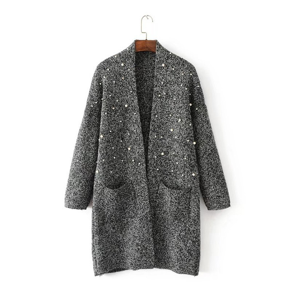 Πολύ κομψή γυναικεία ζακέτα με ενδιαφέρον λαμπερά στολίδια - 5 μοντέλα