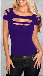 Дамска слим тениска с къс ръкав в два цвята