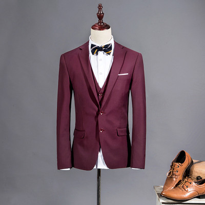 Модерен мъжки костюм от 3 части в различни цветове