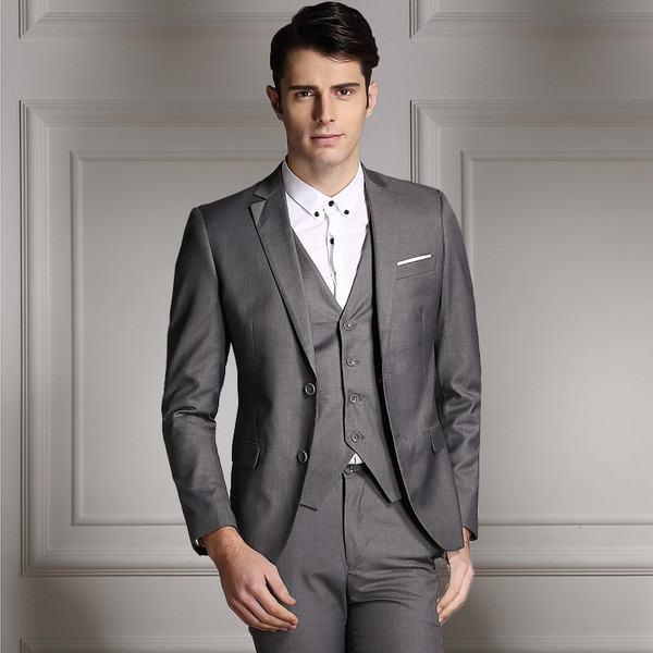 Модерен мъжки костюм от 3 части в различни цветове