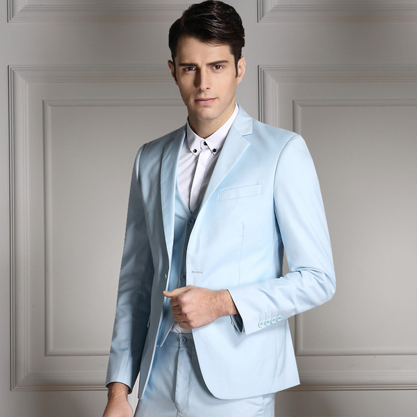 Модерен мъжки костюм от 3 части в различни цветове