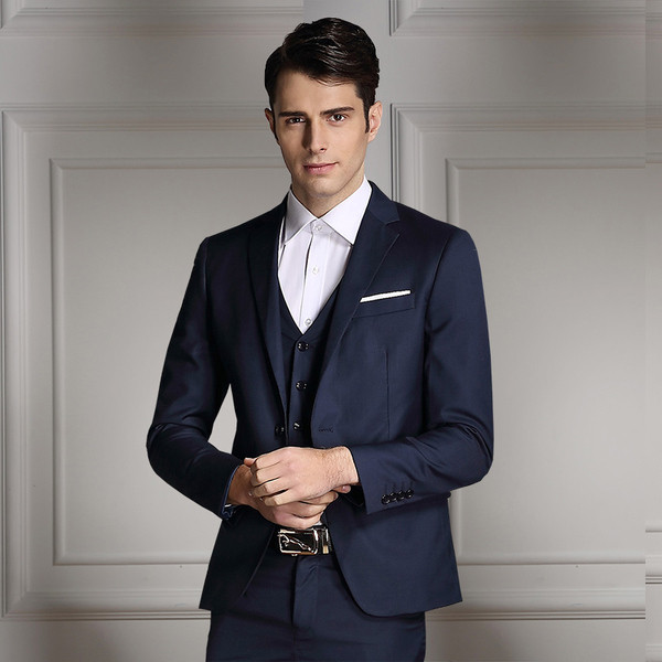 Модерен мъжки костюм от 3 части в различни цветове