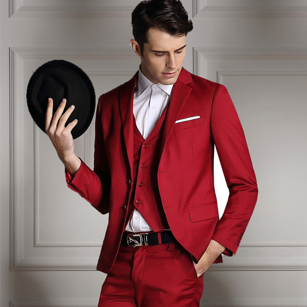 Модерен мъжки костюм от 3 части в различни цветове