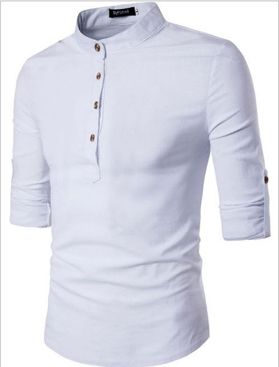 Άνετη ανδρική μπλούζα από βαμβάκι με κουμπιά σε διαφορετικά χρώματα