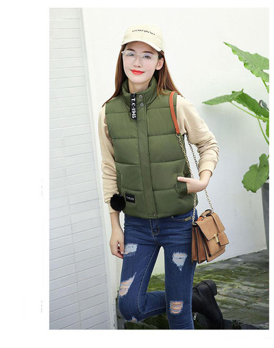 Изчистен есенно-зимен мек дамски елек с висока яка в 4 цвята