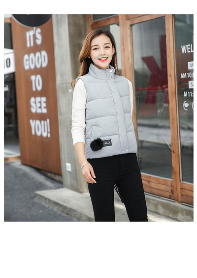 Изчистен есенно-зимен мек дамски елек с висока яка в 4 цвята