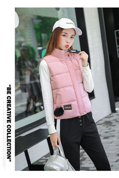 Изчистен есенно-зимен мек дамски елек с висока яка в 4 цвята