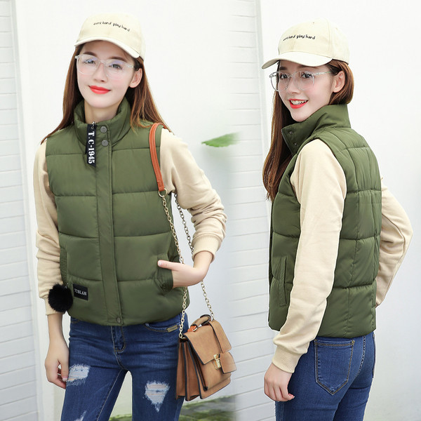 Изчистен есенно-зимен мек дамски елек с висока яка в 4 цвята