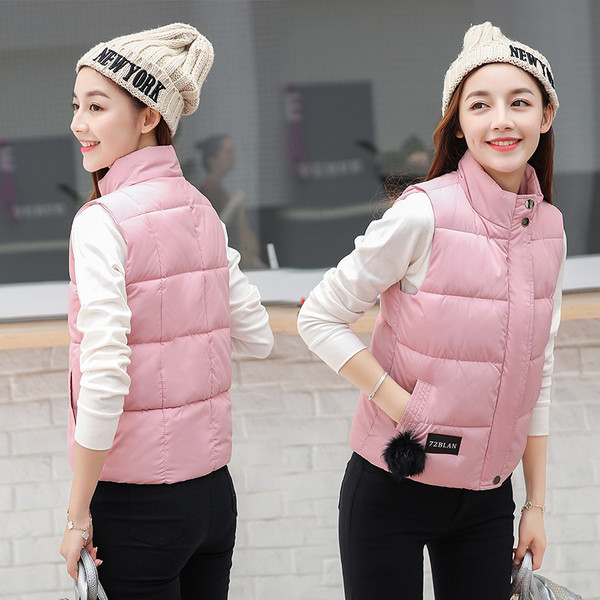 Изчистен есенно-зимен мек дамски елек с висока яка в 4 цвята