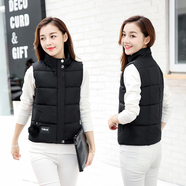 Изчистен есенно-зимен мек дамски елек с висока яка в 4 цвята