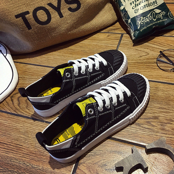 Καθημερινά κομψά πάνινα γυναικεία παπούτσια σε τέσσερα χρώματα με επίπεδη σόλα