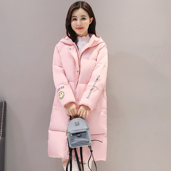 Μακρύ γυναικείο μπουφάν με εφαρμογή χαμόγελου σε διαφορετικά χρώματα