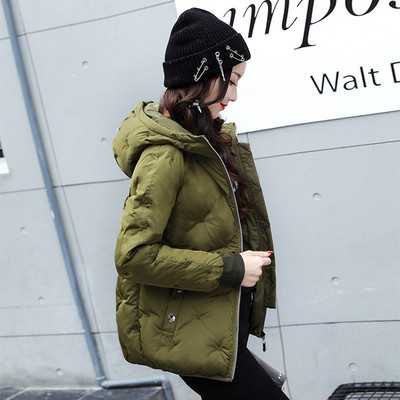 Χειμερινό χοντρό γυναικείο μπουφάν με κολάρο σε διάφορα χρώματα