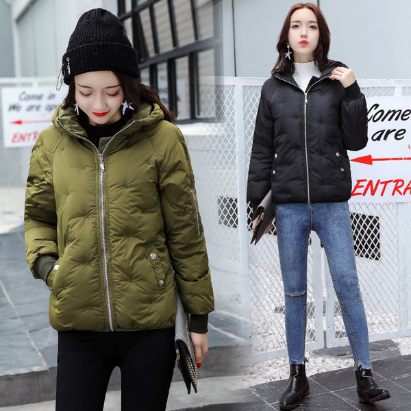 Χειμερινό χοντρό γυναικείο μπουφάν με  κολάρο σε διάφορα χρώματα
