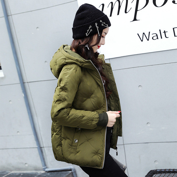 Χειμερινό χοντρό γυναικείο μπουφάν με  κολάρο σε διάφορα χρώματα