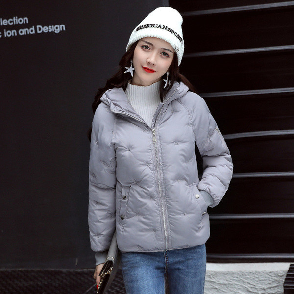 Χειμερινό χοντρό γυναικείο μπουφάν με  κολάρο σε διάφορα χρώματα