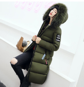Много стилно зимно дълго яке за дамите с надписи и качулка с пух в много цветове