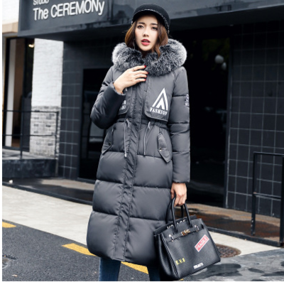 Много стилно зимно дълго яке за дамите с надписи и качулка с пух в много цветове