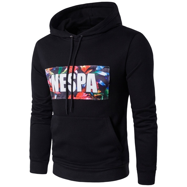 Мъжки суичър със щампа и качулка в 6 различни цвята