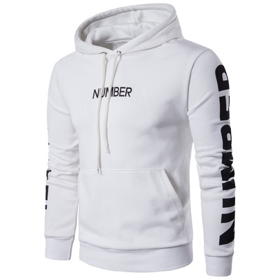 Мъжки суичър с надписи и качулка, подходящ за ежедневие