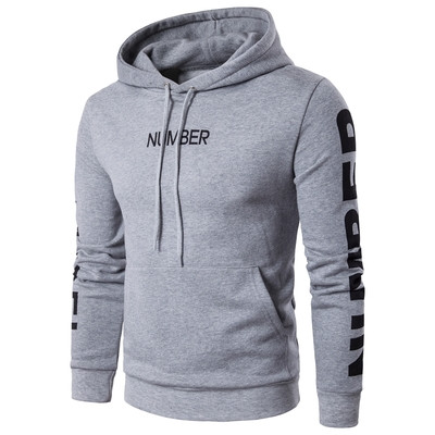Мъжки суичър с надписи и качулка, подходящ за ежедневие