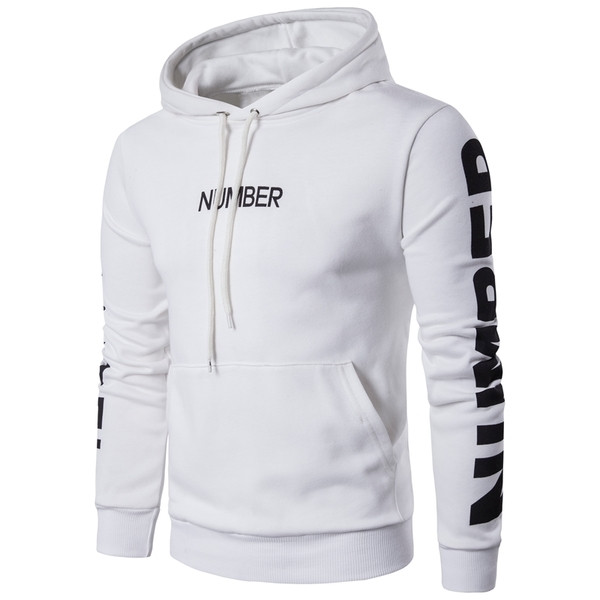 Мъжки суичър с надписи и качулка, подходящ за ежедневие