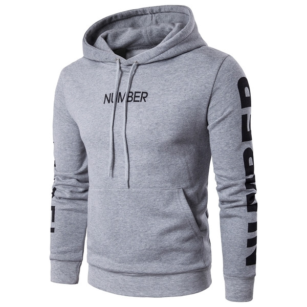 Мъжки суичър с надписи и качулка, подходящ за ежедневие