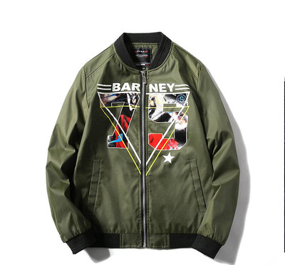 Есенно мъжко бомбър яке за мъже с апликация в четири цвята