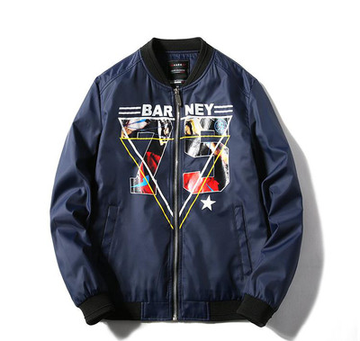 Есенно мъжко бомбър яке за мъже с апликация в четири цвята