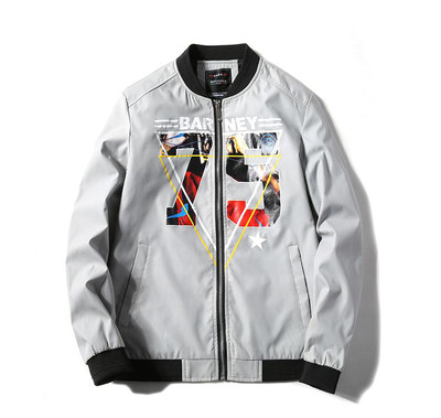 Есенно мъжко бомбър яке за мъже с апликация в четири цвята