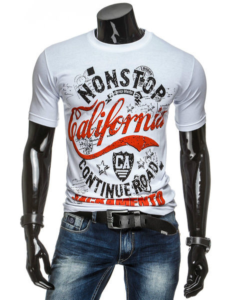 Актуален модел мъжка слим тениска с различни надписи