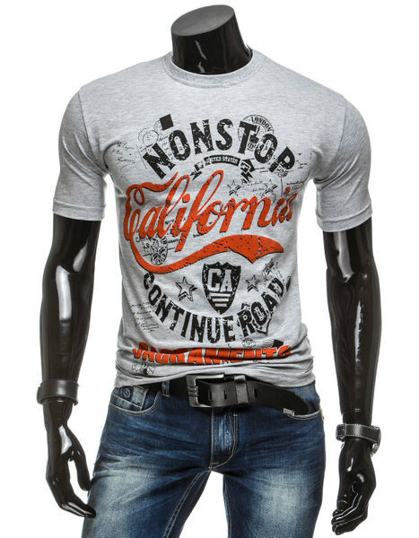 Актуален модел мъжка слим тениска с различни надписи