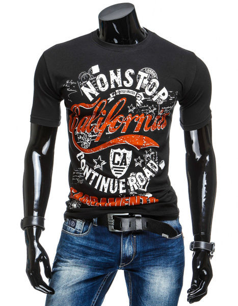 Актуален модел мъжка слим тениска с различни надписи