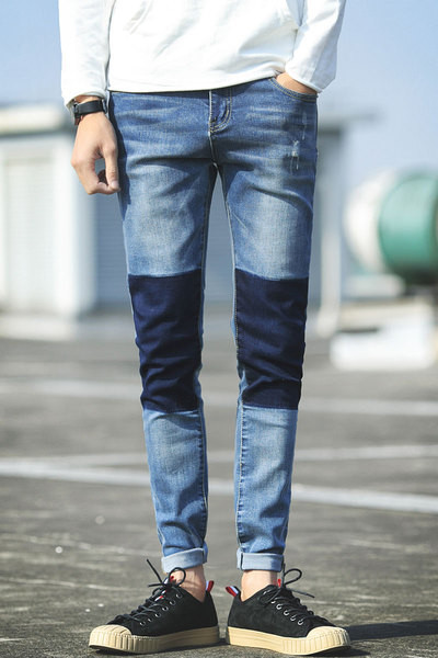 Ежедневни мъжки Слим дънки с интересен дизайн в много размери