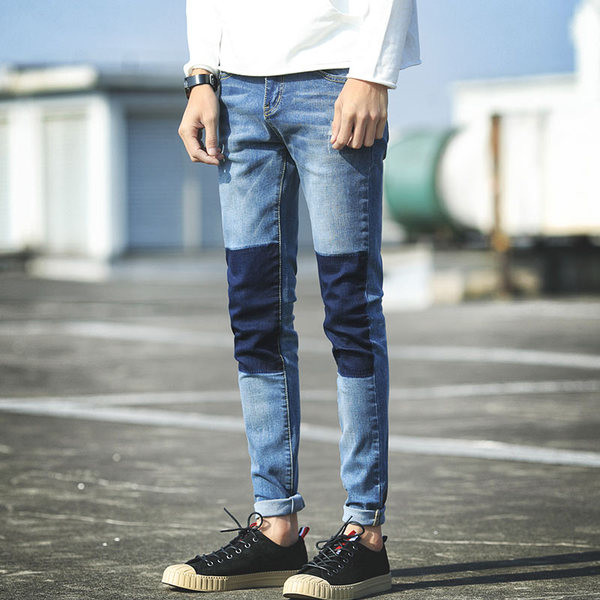 Ежедневни мъжки Слим дънки с интересен дизайн в много размери