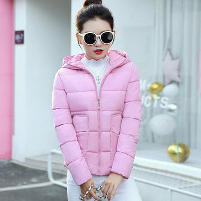 Дамско семпло зимно яке с качулка в пет цвята