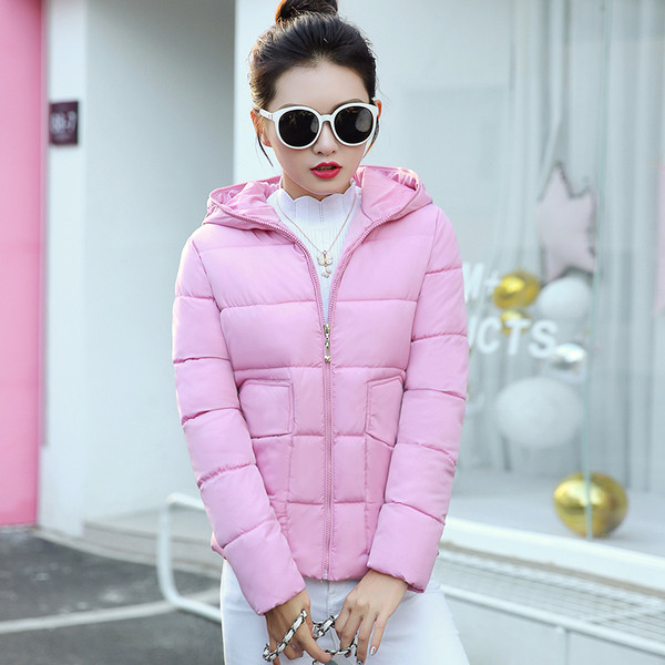 Дамско семпло зимно яке с качулка в пет цвята