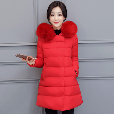 Стилно дълго зимно с качулка и пух в няколко цвята