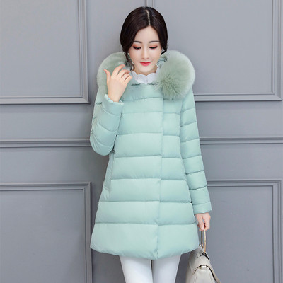 Стилно дълго зимно с качулка и пух в няколко цвята